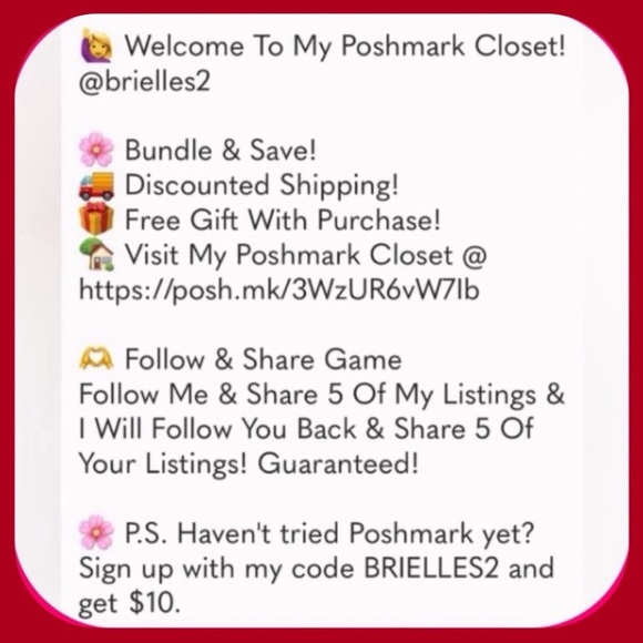 🌸 My Poshmark Closet Follow Like and Share Game! Share! Share! Share! Now! - Picture 5 of 6
